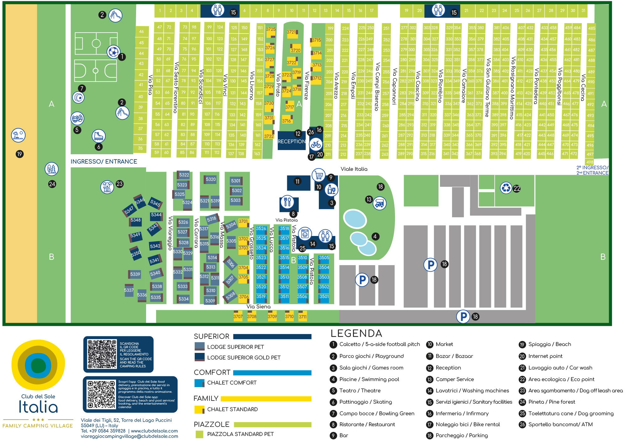 Plattegrond Italia Family Village Viareggio