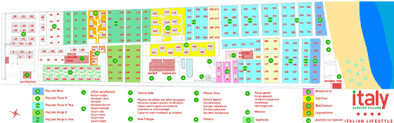 Plattegrond camping Italy Camping Village - geplaatst door Huurtent.be