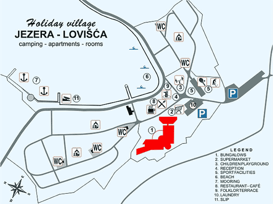 Plattegrond camping Jezera Lovišca - geplaatst door Huurtent.be