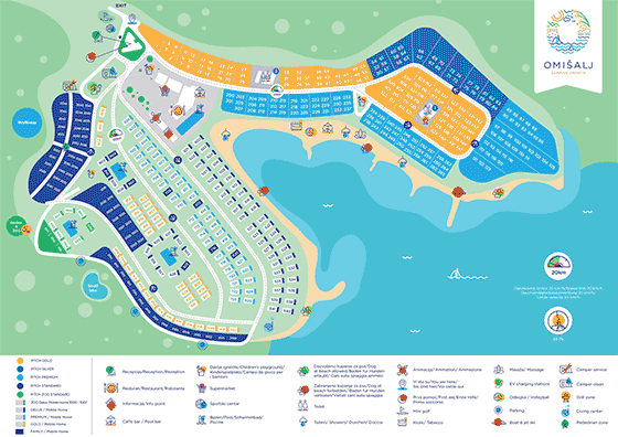 Plattegrond camping Kamp Omisalj - geplaatst door Huurtent.be