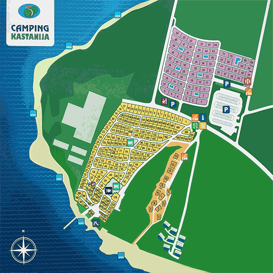 Plattegrond camping Kastanija Resort - geplaatst door Huurtent.be