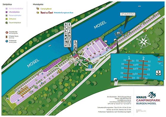 Plattegrond camping Knaus campingpark Burgen/Mosel - geplaatst door Huurtent.be
