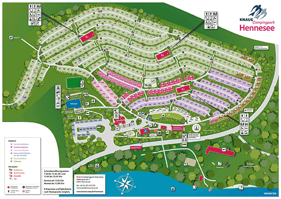 Plattegrond camping Knaus campingpark Hennesee - geplaatst door Huurtent.be