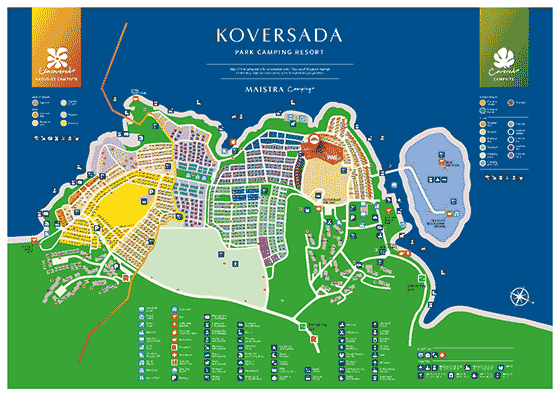 Plattegrond camping Koversada Camping Resort - geplaatst door Huurtent.be