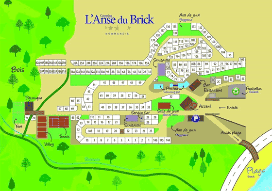Plattegrond camping l'Anse du Brick - geplaatst door Huurtent.be
