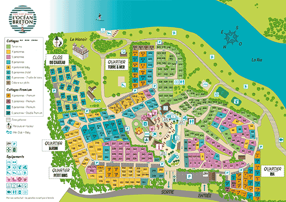 Plattegrond camping l'Ocean Breton - geplaatst door Huurtent.be