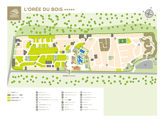 Plattegrond camping l'Orée du Bois - geplaatst door Huurtent.be