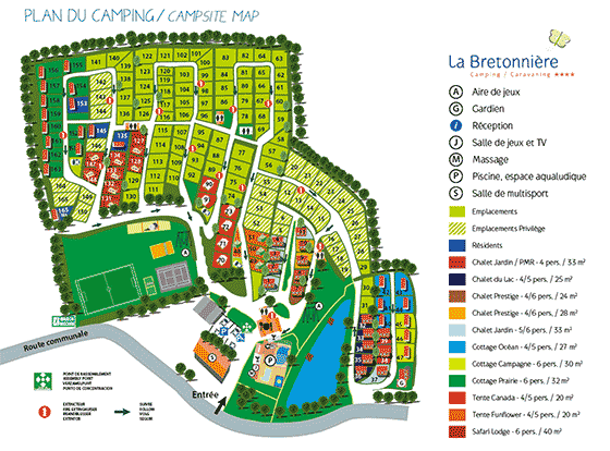 Plattegrond camping La Bretonnière - geplaatst door Huurtent.be
