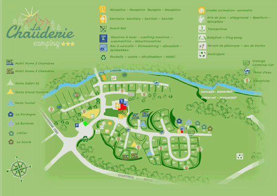 Plattegrond camping La Chauderie - geplaatst door Huurtent.be