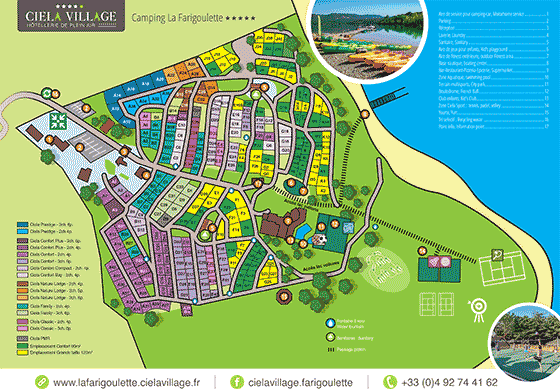 Plattegrond camping La Farigoulette - geplaatst door Huurtent.be