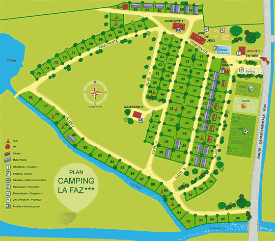 Plattegrond camping La Faz - geplaatst door Huurtent.be