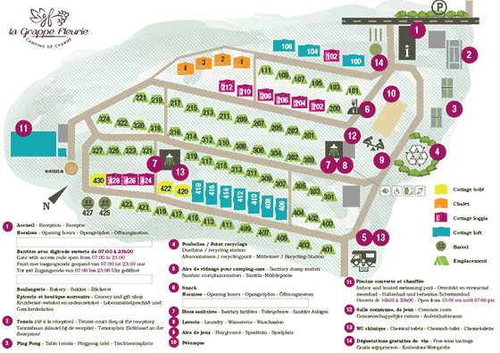 Plattegrond camping La Grappe Fleurie - geplaatst door Huurtent.be
