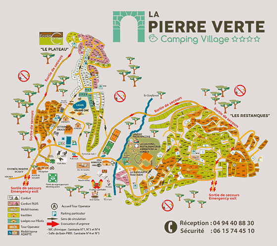 Plattegrond camping La Pierre Verte - geplaatst door Huurtent.be