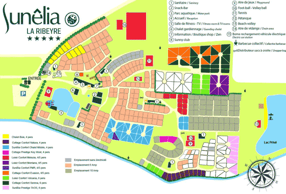 Plattegrond camping La Ribeyre - geplaatst door Huurtent.be