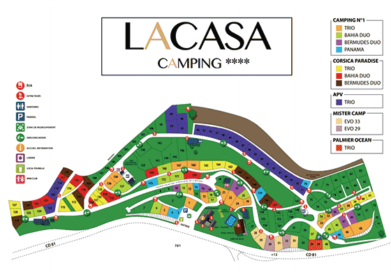 Plattegrond camping Lacasa - geplaatst door Huurtent.be