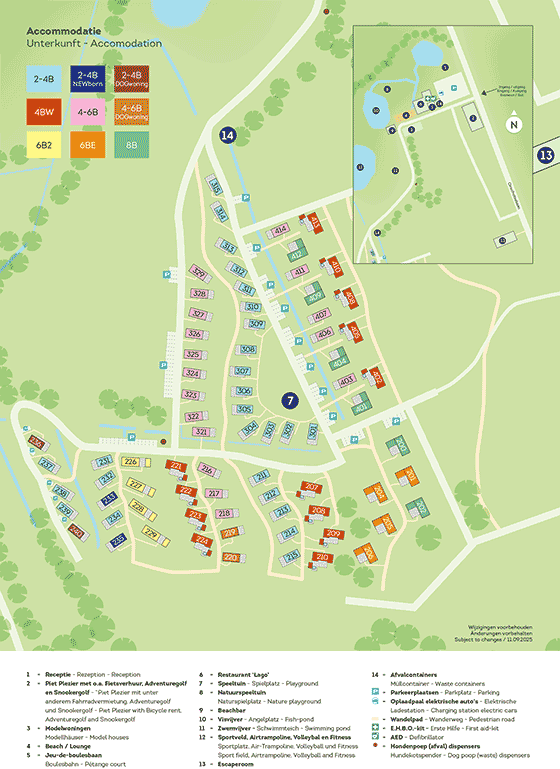 Plattegrond Landal Klein Oisterwijk - geplaatst door Huurtent.be