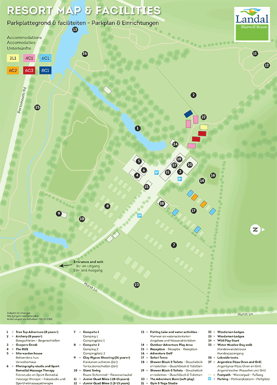 Plattegrond Landal Marwell Resort - geplaatst door Huurtent.be