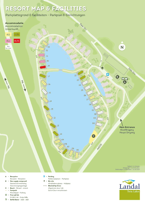 Plattegrond Landal Twin Lakes - geplaatst door Huurtent.be