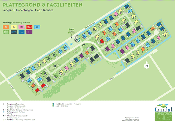 Plattegrond Landal Vakantievilla's Berger Duinen - geplaatst door Huurtent.be