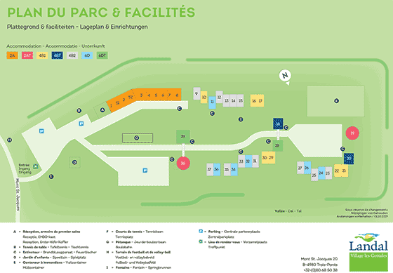 Plattegrond Landal Village les Gottales - geplaatst door Huurtent.be