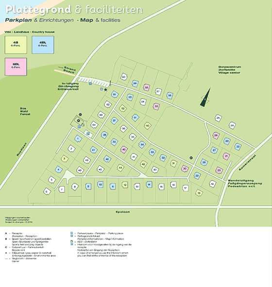 Plattegrond Landal Villapark Vogelmient - geplaatst door Huurtent.be