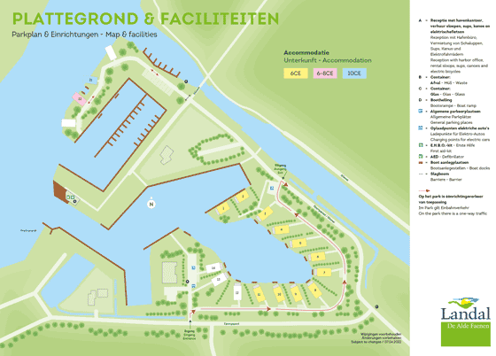 Plattegrond Landal Waterpark de Alde Feanen - geplaatst door Huurtent.be