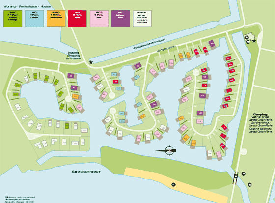 Plattegrond Landal Waterpark Sneekermeer - geplaatst door Huurtent.be