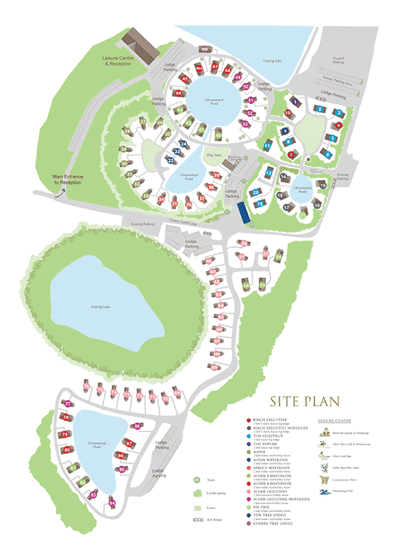 Plattegrond Landal Woodland Lakes - geplaatst door Huurtent.be