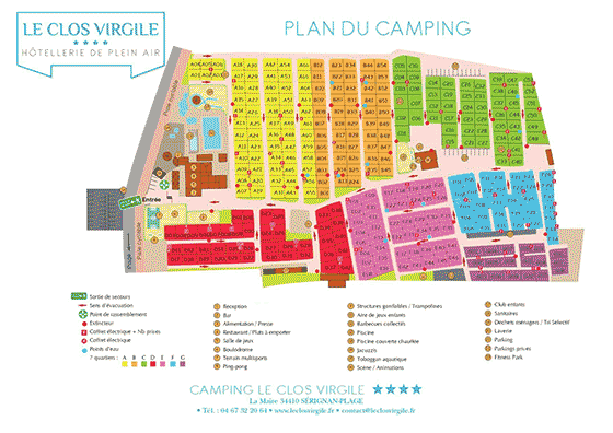 Plattegrond camping Le Clos Virgile - geplaatst door Huurtent.be