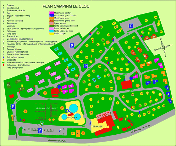 Plattegrond camping Le Clou - geplaatst door Huurtent.be