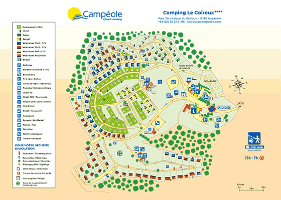 Plattegrond camping Le Coiroux - geplaatst door Huurtent.be