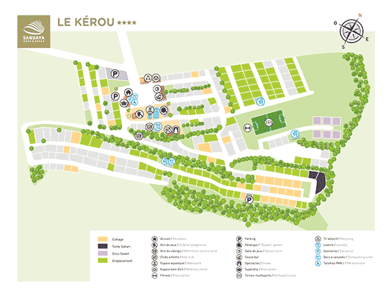 Plattegrond camping Le Kérou - geplaatst door Huurtent.be