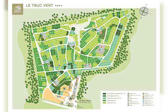 Plattegrond camping Le Truc Vert - geplaatst door Huurtent.be