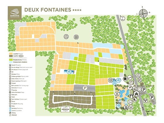 Plattegrond camping Les Deux Fontaines - geplaatst door Huurtent.be
