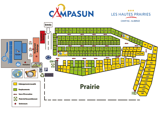 Plattegrond camping Les Hautes Prairies - geplaatst door Huurtent.be