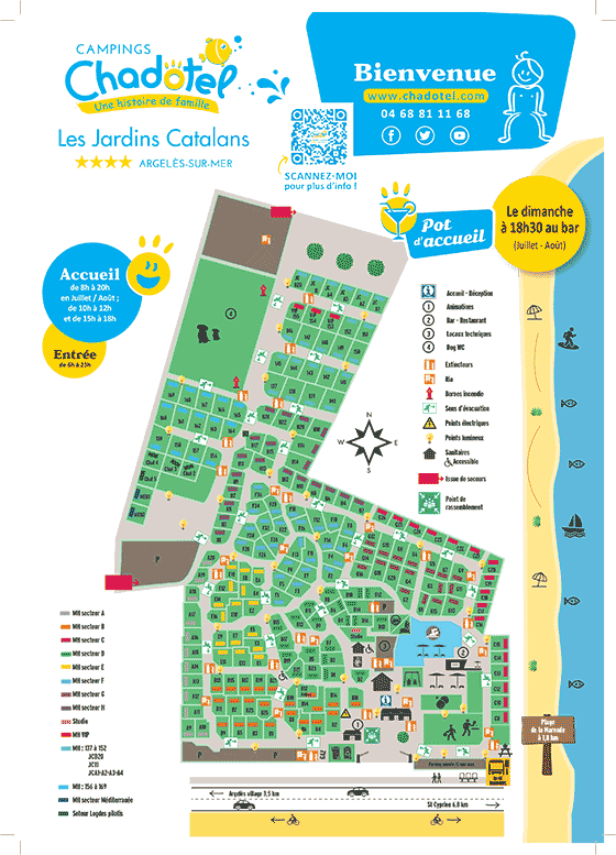 Plattegrond camping Les Jardins Catalans - geplaatst door Huurtent.be