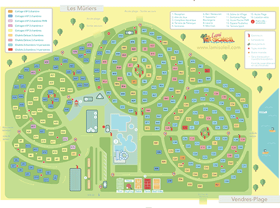 Plattegrond camping Les Mûriers - geplaatst door Huurtent.be