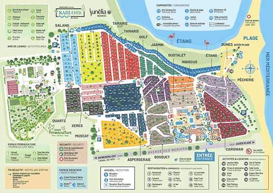 Plattegrond camping Les Sablons - geplaatst door Huurtent.be