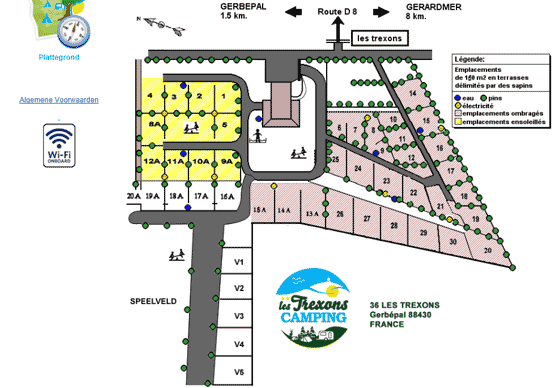 Plattegrond camping Les Trexons - geplaatst door Huurtent.be
