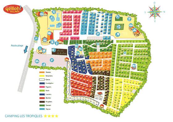 Plattegrond camping Les Tropiques - geplaatst door Huurtent.be