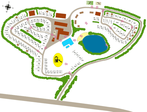 Plattegrond camping Lestaubière - geplaatst door Huurtent.be