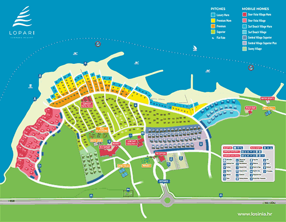 Plattegrond camping Lopari Camping Resort - geplaatst door Huurtent.be