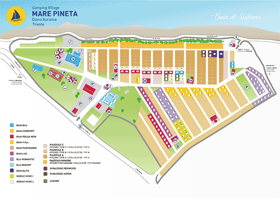 Plattegrond camping Mare Pineta - geplaatst door Huurtent.be