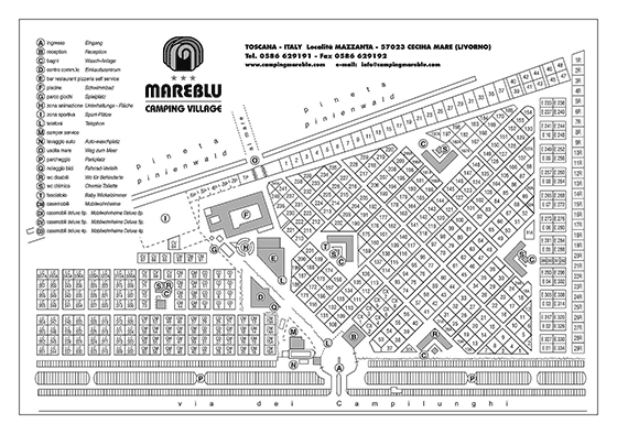 Plattegrond camping Mareblu - geplaatst door Huurtent.be