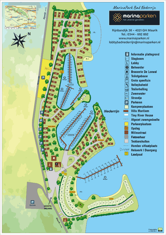 Plattegrond camping MarinaPark Bad Nederrijn - geplaatst door Huurtent.be