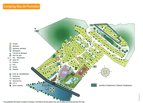 Plattegrond camping Mas de Pierredon - geplaatst door Huurtent.be