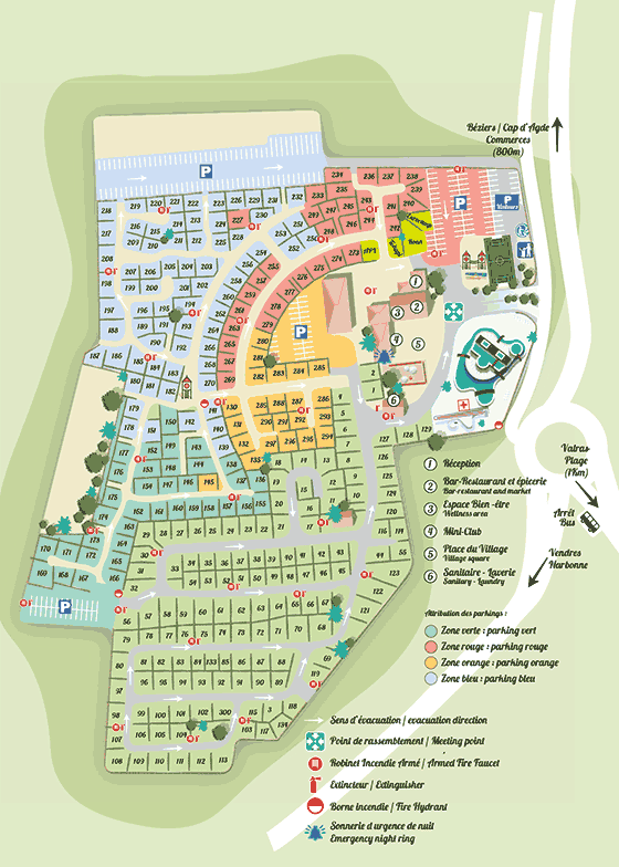 Plattegrond camping Mas des Lavandes - geplaatst door Huurtent.be