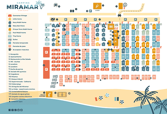 Plattegrond camping Miramar Cat 3 - geplaatst door Huurtent.be