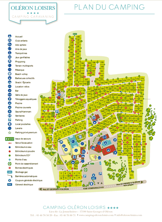 Plattegrond camping Oléron Loisirs - geplaatst door Huurtent.be