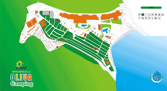 Plattegrond camping Oliva - geplaatst door Huurtent.be